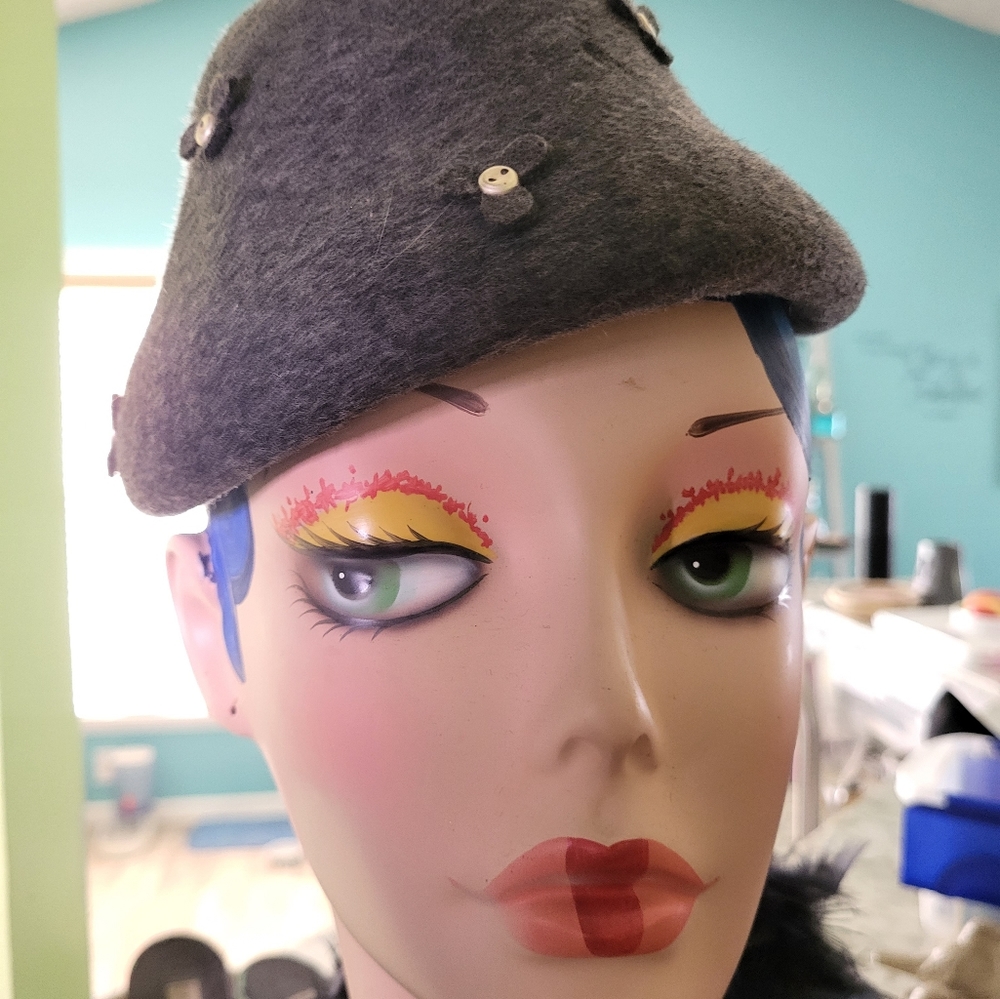 Charcoal Gray Vintage Wool Hat - Picture 4 of 4